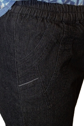 Carla jeans i sort - Smarte cowboybukser med elastik i taljen 